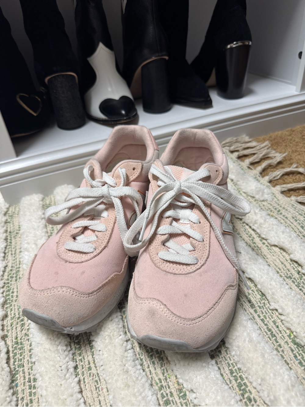New Balance Pink and White Women's Sneakers